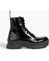 Stella McCartney - Trace Faux Glossed-leather Combat Boots - Lyst