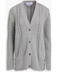 Thom Browne - Cable And Pointelle-knit Cardigan - Lyst