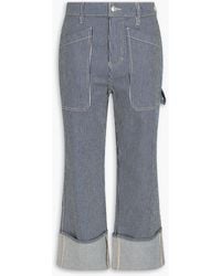 Veronica Beard - Dylan Cropped Striped High-Rise Straight-Leg Jeans - Lyst