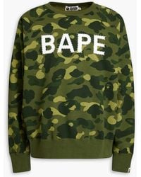 A Bathing Ape - Embellished Camouflage-print Cotton-fleece Sweatshirt - Lyst