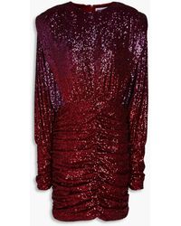 Rebecca Vallance - Nikita Ruched Sequined Tulle Mini Dress - Lyst