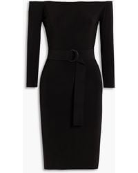 Norma Kamali - Off-the-shoulder Belted Stretch-jersey Mini Dress - Lyst