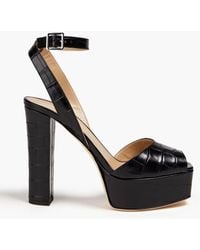 Giuseppe Zanotti - Betty Croc-effect Leather Platform Sandals - Lyst