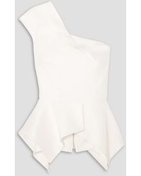Roland Mouret - Rodmell One-shoulder Crepe Peplum Top - Lyst