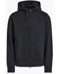 Y-3 - Appliquéd French Cotton-terry Hooded Zip-up Sweatshirt - Lyst