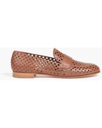 Gianvito Rossi - Thierry Laser-cut Leather Loafers - Lyst