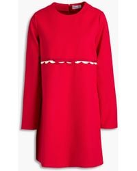 RED Valentino - Scalloped Crepe Mini Dress - Lyst