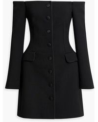 Dolce & Gabbana - Off-the-shoulder Wool-blend Crepe Mini Dress - Lyst