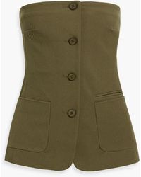 STAUD - Brigade Strapless Twill Top - Lyst