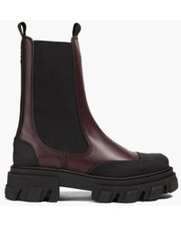 Ganni - Two-tone Leather Chelsea Boots - Lyst