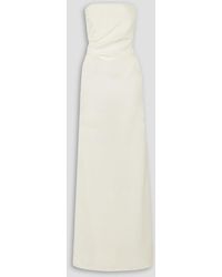 Christopher Esber - Strapless Gathered Silk Maxi Dress - Lyst