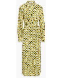 Diane von Furstenberg - Tori Printed Crepe De Chine Midi Wrap Dress - Lyst