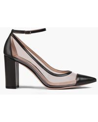 Gianvito Rossi - Shannon Perforated Pvc And Leather Pumps - Lyst