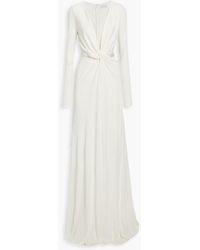 Damen Bekleidung Kleider Kleider für formelle Anlässe und Abendkleider Halston Robe Aus Crêpe De Chine Mit Cape-effekt in Weiß 
