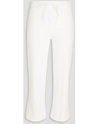 Monrow - Cropped Cotton-jersey Bootcut Pants - Lyst