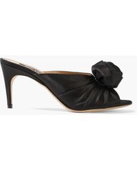 Sergio Rossi - Embellished Pleated Satin Mules - Lyst