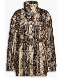 ROTATE BIRGER CHRISTENSEN - Rica Coated Faux Snake-effect Leather Jacket - Lyst