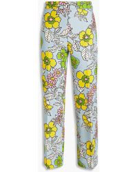 Tory Burch - Floral-print Crepe Flared Pants - Lyst