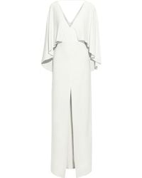 Halston Cape-back Crepe Gown - White