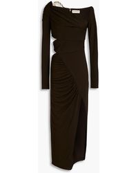 Nicholas - Dulcina Chain-embellished Ruched Jersey Midi Dress - Lyst