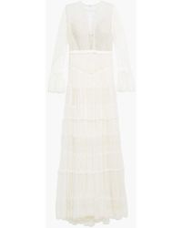 Catherine Deane Jeneva Guipure Lace-paneled Silk-tulle Bridal Gown - White