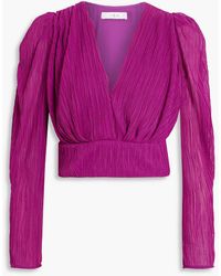IRO - Amili Cropped Plissé-mesh Top - Lyst