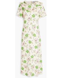 Vivetta - Ruffled Floral-print Crepe De Chine Midi Dress - Lyst