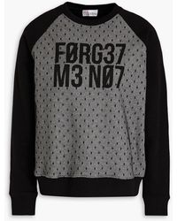 RED Valentino - Printed French Cotton-blend Terry And Point D'esprit Sweatshirt - Lyst