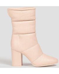 Gianvito Rossi - Shearling-lined Quilted Leather Ankle Boots - Lyst