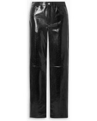Dodo Bar Or - Bora hose mit geradem bein aus leder mit schlangeneffekt - Lyst