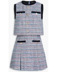 Maje - Pleated Metallic Tweed Top And Mini Dress Set - Lyst