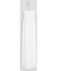 ROTATE BIRGER CHRISTENSEN - Crystal-embellished Mesh Maxi Halterneck Dress - Lyst