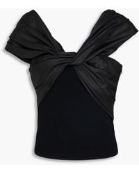 Jonathan Simkhai - Celiana One-Shoulder Taffeta-Paneled Ribbed-Knit Top - Lyst