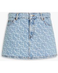Ba&sh - Printed Denim Mini Skirt - Lyst