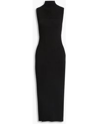 GOOD AMERICAN Synthetic Ribbed-knit Midi Dress in Black | Lyst Canada