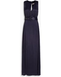 byTiMo - Belted Satin-crepe Maxi Dress - Lyst
