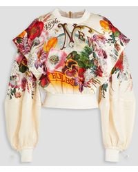 Zimmermann - Floral-print Linen And Silk-blend Shantung Top - Lyst