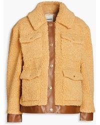 Sandro - Leather-trimmed Faux Shearling Jacket - Lyst
