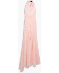 Simone Rocha - Neckholder-maxikleid aus seidenchiffon mit rückenausschnitt - Lyst