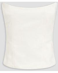 Magda Butrym - Strapless Silk And Wool-blend Satin Bustier Top - Lyst