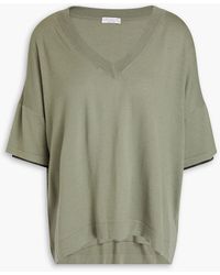 Brunello Cucinelli - Bead-embellished Wool And Cashmere-blend Top - Lyst