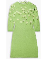 BERNADETTE - Camilla Open-back Intarsia Mohair And Wool-blend Mini Dress - Lyst