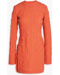 Nanushka - Cutout Seersucker Mini Dress - Lyst