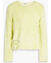 Jil Sander - Distressed Silk And Cotton-blend Chenille Sweater - Lyst