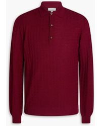 Canali - Pullover aus jacquard-strick aus wolle mit polokragen - Lyst