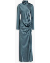 LAPOINTE - Ruched Satin Maxi Dress - Lyst