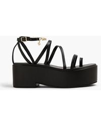 Maje - Leather Platform Sandals - Lyst