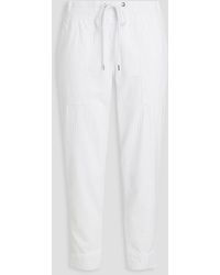 James Perse - Cropped Ribbed Cotton And Lyocell-blend Tapered Pants - Lyst