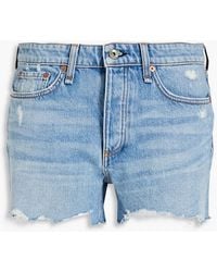 Rag & Bone - Dre Distressed Denim Shorts - Lyst