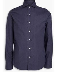 Canali - Hemd aus baumwollpopeline mit print - Lyst